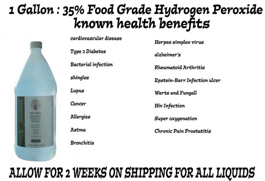 1 Gallons : 35% Food Grade Hydrogen Peroxide